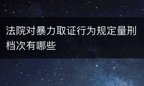 法院对暴力取证行为规定量刑档次有哪些
