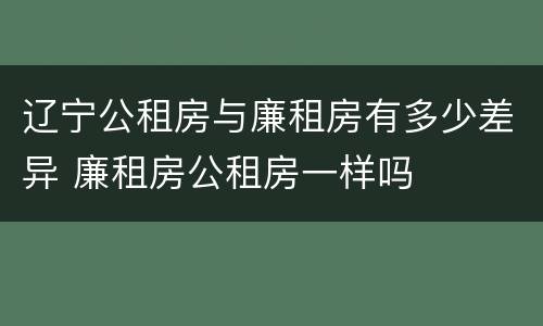 辽宁公租房与廉租房有多少差异 廉租房公租房一样吗