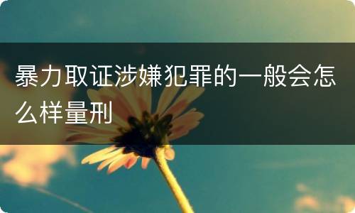 暴力取证涉嫌犯罪的一般会怎么样量刑