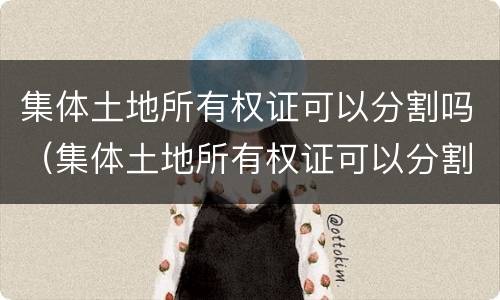集体土地所有权证可以分割吗（集体土地所有权证可以分割吗有效吗）