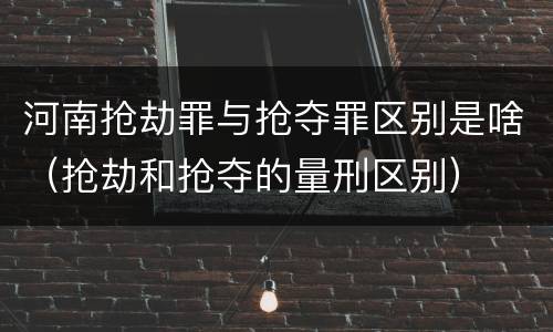 河南抢劫罪与抢夺罪区别是啥（抢劫和抢夺的量刑区别）