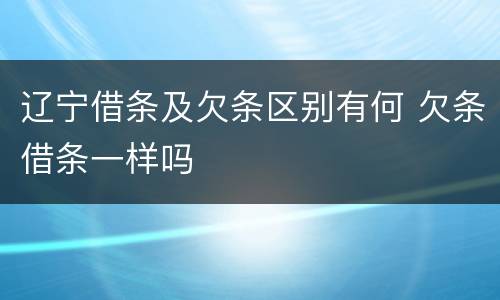 辽宁借条及欠条区别有何 欠条借条一样吗