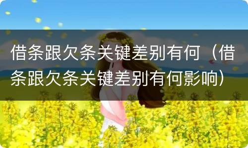 借条跟欠条关键差别有何（借条跟欠条关键差别有何影响）