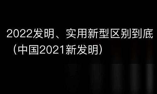2022发明、实用新型区别到底（中国2021新发明）
