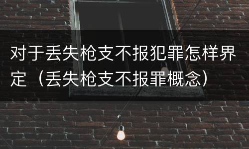 对于丢失枪支不报犯罪怎样界定（丢失枪支不报罪概念）