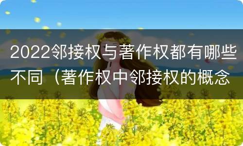 2022邻接权与著作权都有哪些不同（著作权中邻接权的概念特点）