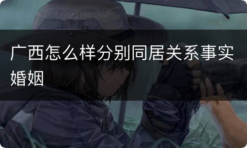 广西怎么样分别同居关系事实婚姻