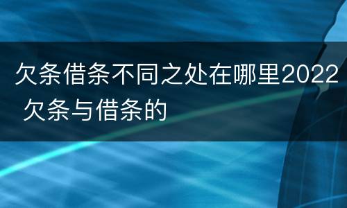 欠条借条不同之处在哪里2022 欠条与借条的