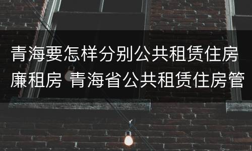 青海要怎样分别公共租赁住房廉租房 青海省公共租赁住房管理办法