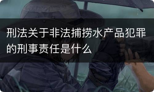 刑法关于非法捕捞水产品犯罪的刑事责任是什么