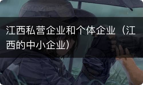 江西私营企业和个体企业（江西的中小企业）