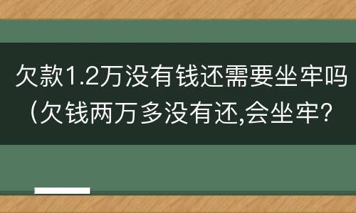 欠款1.2万没有钱还需要坐牢吗（欠钱两万多没有还,会坐牢?）