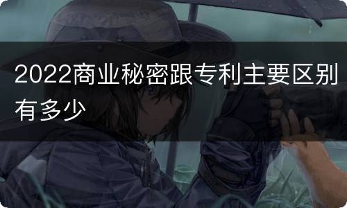 2022商业秘密跟专利主要区别有多少