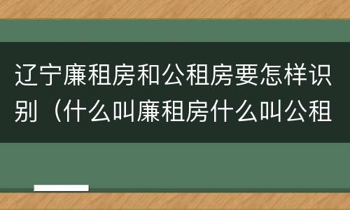 辽宁廉租房和公租房要怎样识别（什么叫廉租房什么叫公租房）