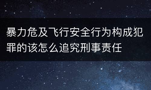 暴力危及飞行安全行为构成犯罪的该怎么追究刑事责任