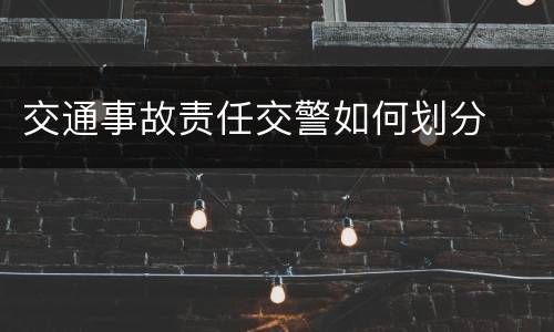 交通事故责任交警如何划分