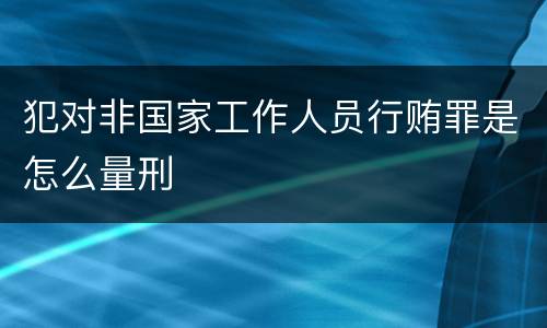 犯对非国家工作人员行贿罪是怎么量刑