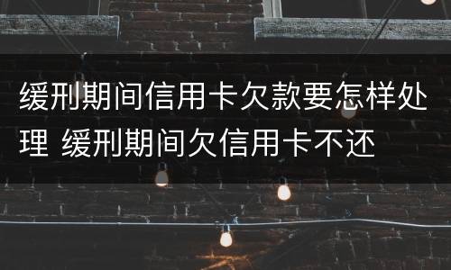 缓刑期间信用卡欠款要怎样处理 缓刑期间欠信用卡不还