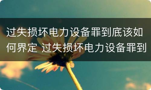 过失损坏电力设备罪到底该如何界定 过失损坏电力设备罪到底该如何界定