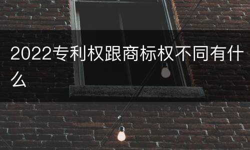 2022专利权跟商标权不同有什么