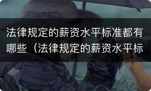 法律规定的薪资水平标准都有哪些（法律规定的薪资水平标准都有哪些方面）