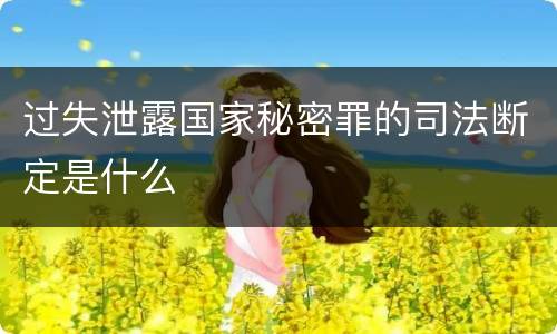 过失泄露国家秘密罪的司法断定是什么