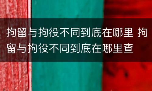 拘留与拘役不同到底在哪里 拘留与拘役不同到底在哪里查