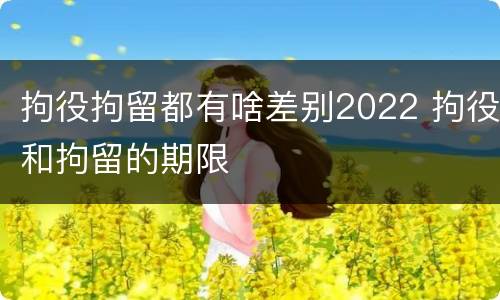 拘役拘留都有啥差别2022 拘役和拘留的期限