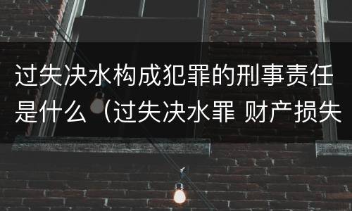 过失决水构成犯罪的刑事责任是什么（过失决水罪 财产损失标准）