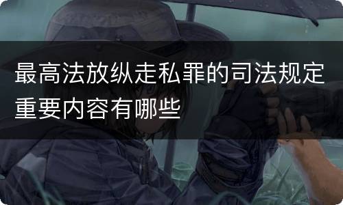 最高法放纵走私罪的司法规定重要内容有哪些