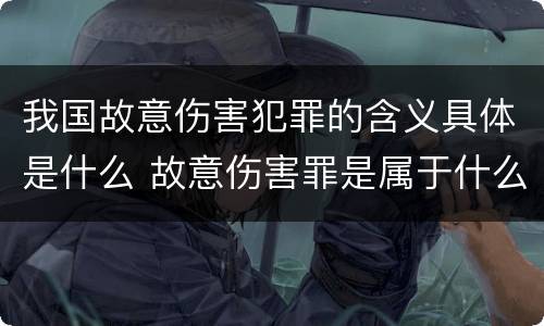我国故意伤害犯罪的含义具体是什么 故意伤害罪是属于什么犯罪类型
