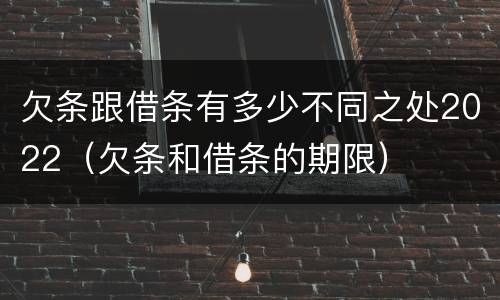 欠条跟借条有多少不同之处2022（欠条和借条的期限）