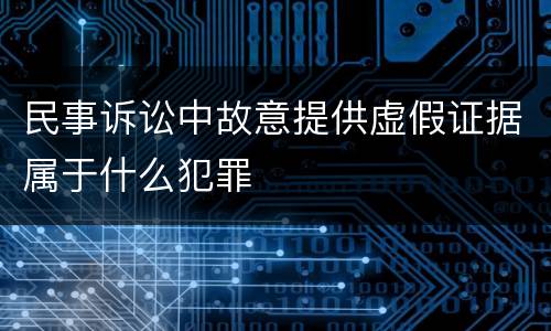 民事诉讼中故意提供虚假证据属于什么犯罪