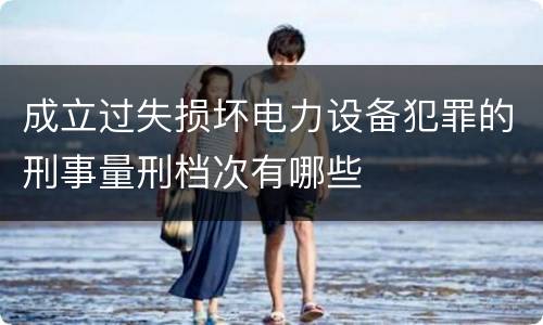 成立过失损坏电力设备犯罪的刑事量刑档次有哪些