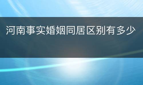 河南事实婚姻同居区别有多少