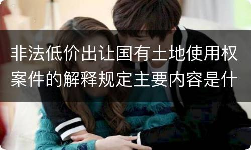 非法低价出让国有土地使用权案件的解释规定主要内容是什么