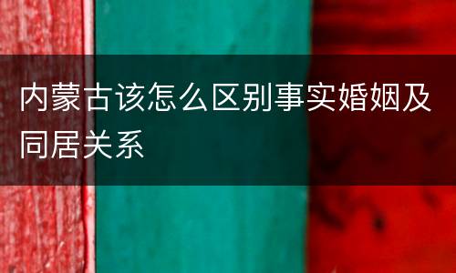 内蒙古该怎么区别事实婚姻及同居关系