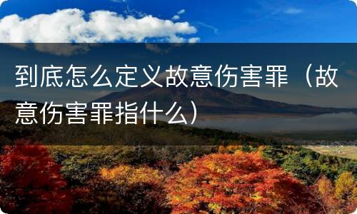 到底怎么定义故意伤害罪（故意伤害罪指什么）