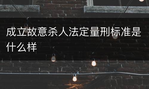 成立故意杀人法定量刑标准是什么样