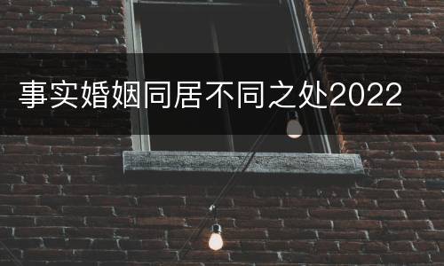 事实婚姻同居不同之处2022
