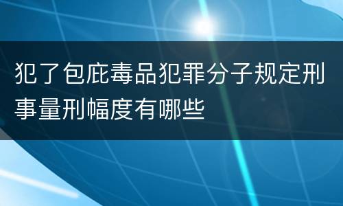 犯了包庇毒品犯罪分子规定刑事量刑幅度有哪些