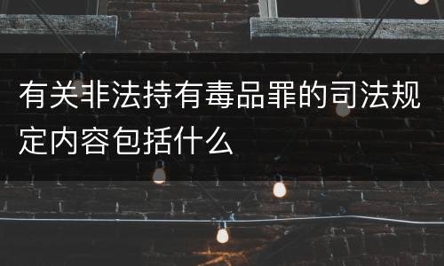 有关非法持有毒品罪的司法规定内容包括什么