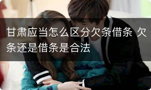 甘肃应当怎么区分欠条借条 欠条还是借条是合法
