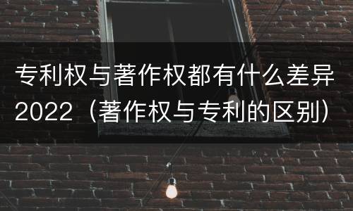 专利权与著作权都有什么差异2022（著作权与专利的区别）