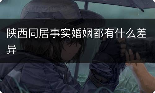 陕西同居事实婚姻都有什么差异