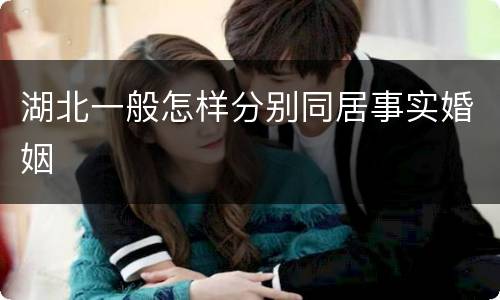 湖北一般怎样分别同居事实婚姻