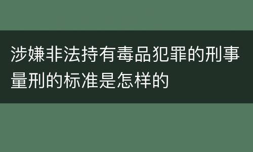 涉嫌非法持有毒品犯罪的刑事量刑的标准是怎样的