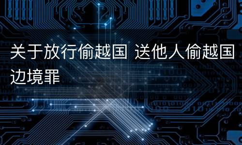 关于放行偷越国 送他人偷越国边境罪