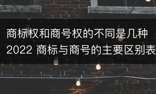 商标权和商号权的不同是几种2022 商标与商号的主要区别表现