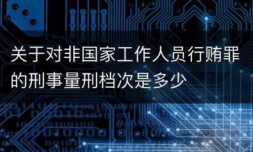 关于对非国家工作人员行贿罪的刑事量刑档次是多少
